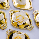 12 Pack | Gold Oval Baroque Mini Party Favor Candy Tray Treat Gift Display Serving Plate - 4.5Inch