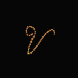 12 Pack | 1.5inch Gold Rhinestone Monogram Letter Jewel Sticker Self Adhesive DIY Diamond Decor - V