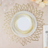 10 Pack | 7inch Clear / Gold Swirl Rim Disposable Salad Plates