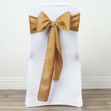 5 PCS | 6x108inch Gold Polyester Chair Sash