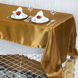 60"x126" Gold Satin Rectangular Tablecloth