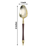 24 Pack | 6inch Gold / Brown European Style Disposable Dessert Spoons With Roman Column Handle