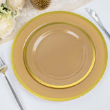 10 Pack | 7inch Regal Gold Round Plastic Dessert Plates