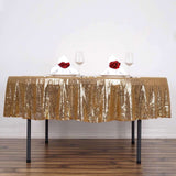 90" Gold Premium Sequin Round Tablecloth