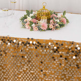 21ft Gold Premium Big Payette Sequin Dual Layered Satin Table Skirt