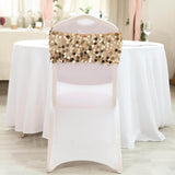 5 pack | Gold | Big Payette Sequin Round Chair Sashes