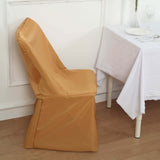 Gold Lifetime Polyester Reusable Folding Chair Cover, Durable Slip On Chair Cover