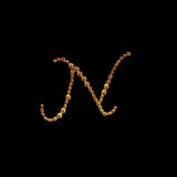 12 Pack | 1.5inch Gold Rhinestone Monogram Letter Jewel Sticker Self Adhesive DIY Diamond Decor - N