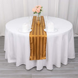 12x108inch Gold Satin Stripe Table Runner, Elegant Tablecloth Runner