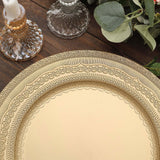 6 Pack | 13inch Gold Rustic Lace Embossed Acrylic Plastic Charger Plates