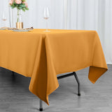 Premium Polyester 60"x102" Rectangle Tablecloth Gold - Durable 220GSM Wrinkle-Resistant Table Cover