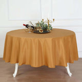 90" Gold Polyester Round Tablecloth