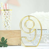 8" Tall | Gold Wedding Table Numbers | Freestanding 3D Decorative Metal Wire Numbers | 9