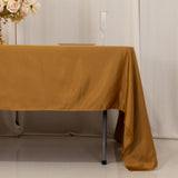 60"x126" Gold Lamour Satin Rectangle Tablecloth