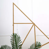 3ft Tall Gold Metal Triangular Geometric Flower Frame Prop Stand