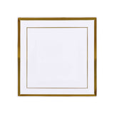 10 Pack - 7inch Gold Trim White Square Plastic Salad Dessert Plates