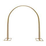 8ft Gold Metal Dome Wedding Arch, Heavy-Duty Backdrop Stand 3D Floral Balloon Frame#whtbkgd