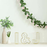 8" Tall | Gold Wedding Centerpiece | Freestanding 3D Decorative Wire Letter | I