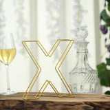 8" Tall | Gold Wedding Centerpiece | Freestanding 3D Decorative Wire Letter | X