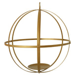 Gold Wrought Iron Open Frame Centerpiece Ball, Candle Holder Floral Display Hanging Sphere#whtbkgd