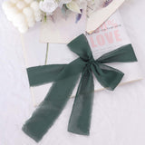 2 Pack 6yds Hunter Emerald Green Silk-Like Chiffon Ribbon Roll, DIY Wedding Bouquet