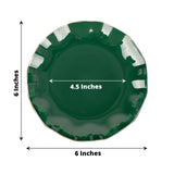 10 Pack | 6inch Hunter Emerald Green Round Plastic Dessert Plates, Disposable Tableware