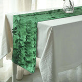 12x108inch Green 3D Leaf Petal Taffeta Fabric Table Runner