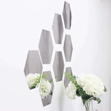 12 Pack | 10Inch Hexagon Mirror Wall Stickers, Acrylic Removable Wall Decals For Home Decor