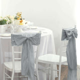 Pack of 5 | Accordion Crinkle Taffeta Chair Sashes - Silver