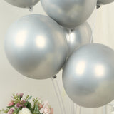 50 Pack Chrome Silver Biodegradable Latex Balloons 12", Thick Eco Friendly Metallic Party Balloons