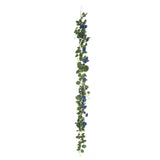 6ft | 20 Royal Blue Artificial Silk Roses Flower Garland, Hanging Vine