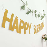 Gold Glittered Happy Birthday Paper Hanging Garland Banner Party Decor