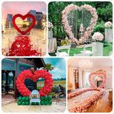 7ft Heavy Duty Gold Metal Heart Shape Photo Backdrop Stand, Wedding Arch