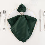 5 Pack Hunter Emerald Green Lamour Satin Napkins - 20x20inch