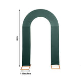 8ft Hunter Emerald Green Spandex Fitted Open Arch Wedding Arch Cover, Double-Sided U-Shaped Backdrop