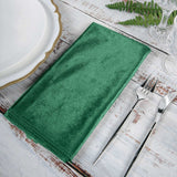 5 Pack | Hunter Emerald Green Premium Sheen Finish Velvet Cloth Dinner Napkins