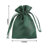 12 Pack | 5x7inch Hunter Emerald Green Satin Wedding Party Favor Bags, Drawstring Pouch Gift Bags