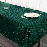 60"x102" Hunter Emerald Green Big Payette Sequin Rectangle Tablecloth