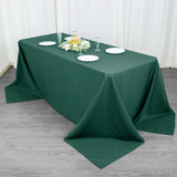 90x132inch Hunter Emerald Green 200 GSM Premium Polyester Rectangular Tablecloth