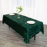 60"x102" Hunter Emerald Green Big Payette Sequin Rectangle Tablecloth