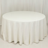 120inch Ivory Cotton Blend Round Tablecloth Seamless for 5 Foot Table