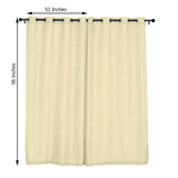 2 Pack | Handmade Ivory Faux Linen Curtains 52x96Inch  Curtain Panels With Chrome Grommets