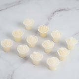 12 Pack | 1inch Ivory Mini Rose Flower Floating Candles Wedding Vase Fillers