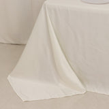 90x132inch Ivory Seamless Lamour Satin Rectangle Tablecloth for 6 Foot Table