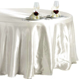 108" Ivory Satin Round Tablecloth