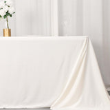 90x132inch Ivory Premium Scuba Rectangular Tablecloth, Wrinkle Free Polyester Seamless