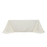 90x132inch Ivory Fire Retardant Tablecloth, Seamless Premium Polyester Rectangular Table Cover