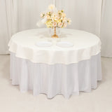 Ivory Cotton Blend Round Tablecloth - 70"