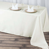 90x156inch Ivory 220 GSM Seamless Premium Polyester Rectangular Tablecloth