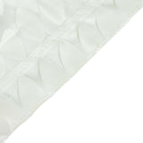 54" Ivory 3D Leaf Petal Taffeta Fabric Square Table Overlay#whtbkgd